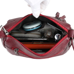 Soft Leather Crossbody Bag for Women with Multiple Pockets