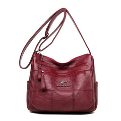 Soft Leather Crossbody Bag for Women with Multiple Pockets