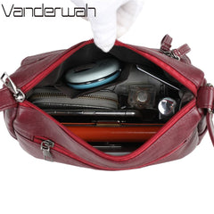 Women's Leather Shoulder Crossbody Bag Winter Style Messenger Handbag