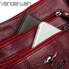Women's Leather Shoulder Crossbody Bag Winter Style Messenger Handbag