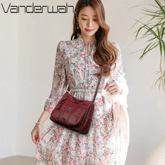 Women's Leather Shoulder Crossbody Bag Winter Style Messenger Handbag