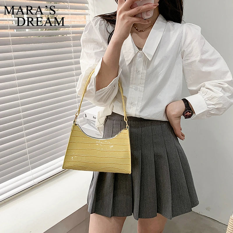 Mara's Dream 12 Color Shopping Bag Retro Totes Shoulder Bag Female PU Zipper