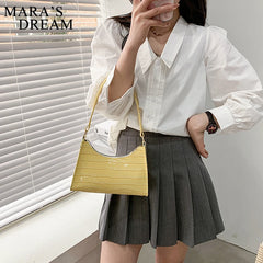 Mara's Dream 12 Color Shopping Bag Retro Totes Shoulder Bag Female PU Zipper