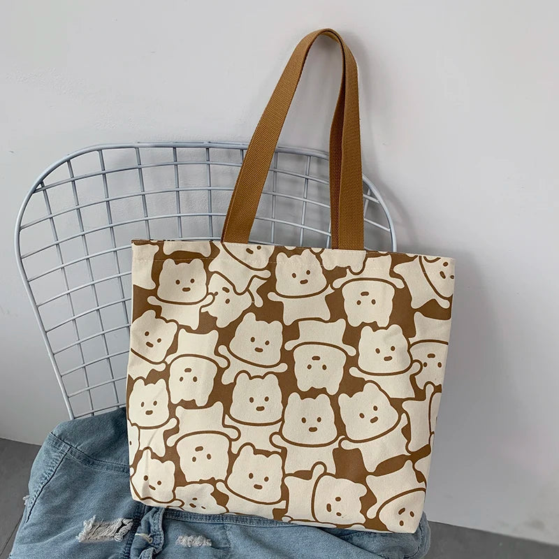 Mara's Dream Canvas Bear Tote Bag Eco Shoulder Bag