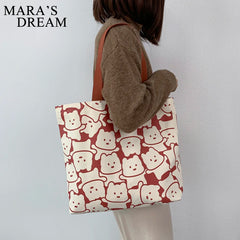 Mara's Dream Canvas Bear Tote Bag Eco Shoulder Bag