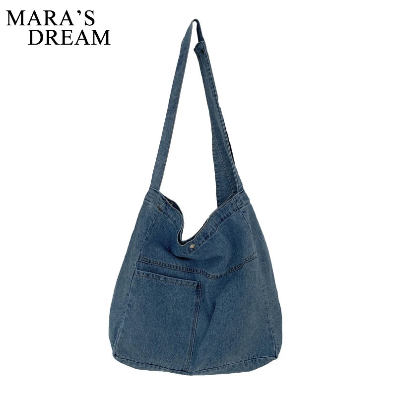 Mara's Dream Denim Messenger Bag - Unisex Casual Shoulder Bag