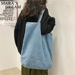Mara's Denim Shoulder Bag Large Capacity for Women - Travel Casual Handbag
