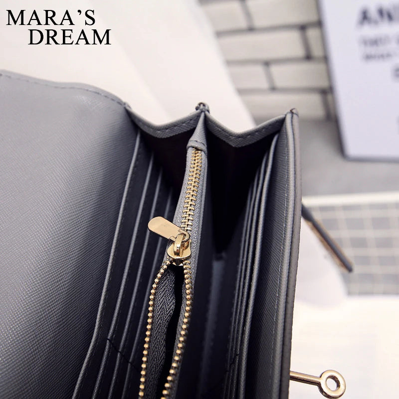 Women Wallet Long Purse Lock Clutch Bag