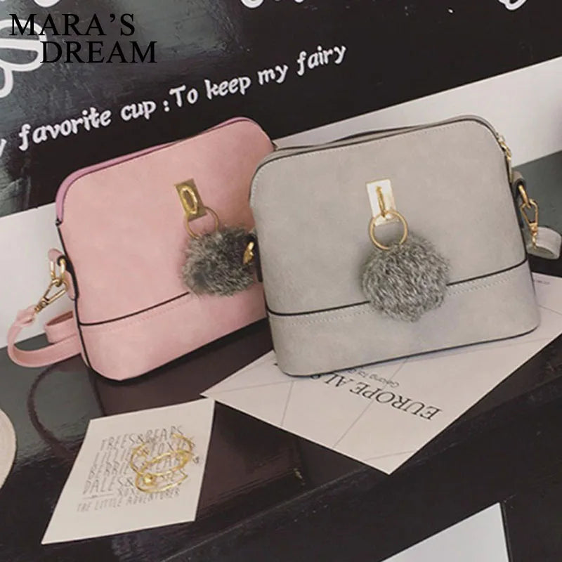 Nubuck Leather Women Messenger Bag Small Shoulder Crossbody Handbag