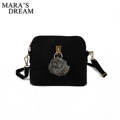 Nubuck Leather Women Messenger Bag Small Shoulder Crossbody Handbag