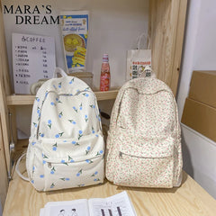 Mara's Dream Floral Backpack Schoolbag Girls Student Waterproof Teenager Travel