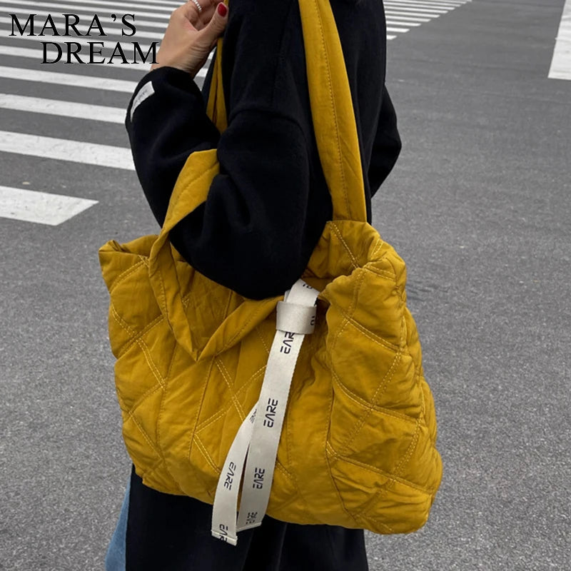 Mara's Dream Winter Large Shoulder Bags For Women's Bag Lingge Cotton Jacket Sho