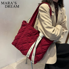 Mara's Dream Winter Large Shoulder Bags For Women's Bag Lingge Cotton Jacket Sho