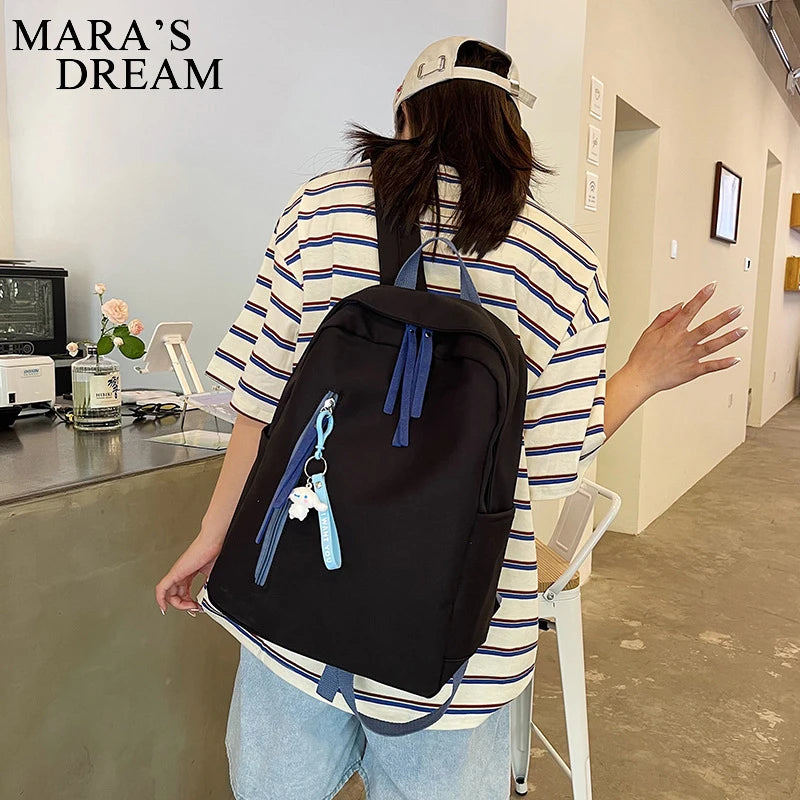 Mara's Dream Women Backpack Large Capacity Nylon Shoulder Solid Bag