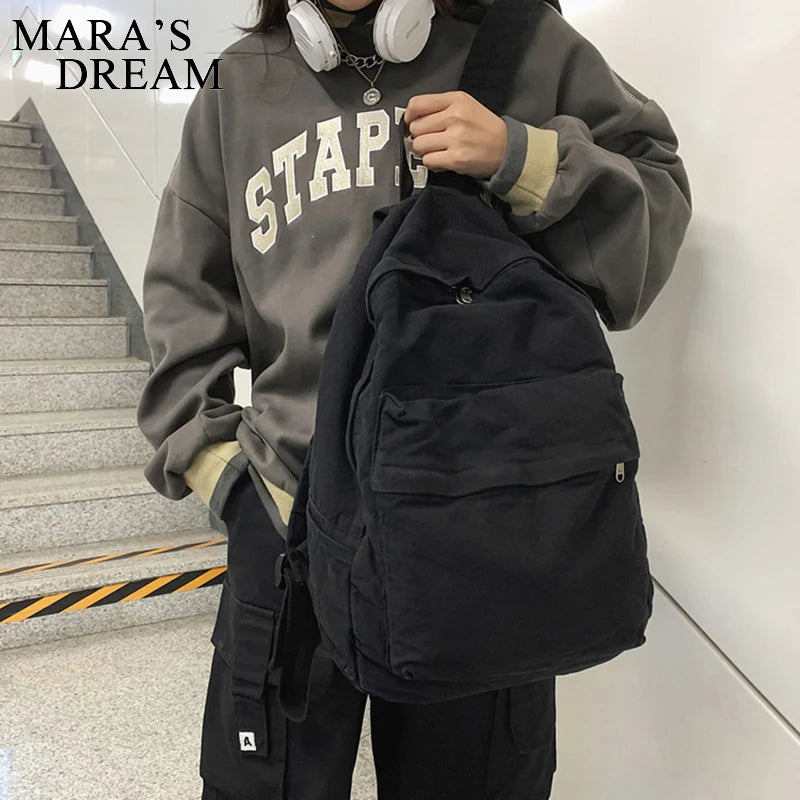 Mara's Dream Women School Bags Canvas Teenager Backpack Daypack