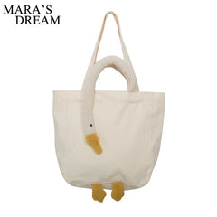 Mara's Dream Women Shoulder Bags Plush Big Goose Tote Wrist Bags Soft Handbag...