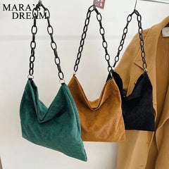 Mara's Dream Women Striped Corduroy Crossbody & Shoulder Bag