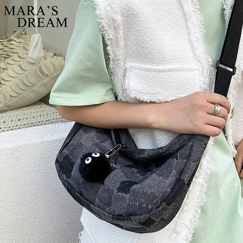 Mara's Dream Denim Shoulder Bag Canvas Unisex Handbag