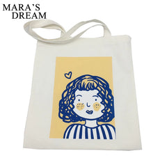 Mara's Dream Duck Canvas Tote Bag Shoulder Handbag For Women Girl Shopping Bags