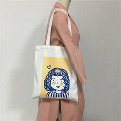 Mara's Dream Duck Canvas Tote Bag Shoulder Handbag For Women Girl Shopping Bags
