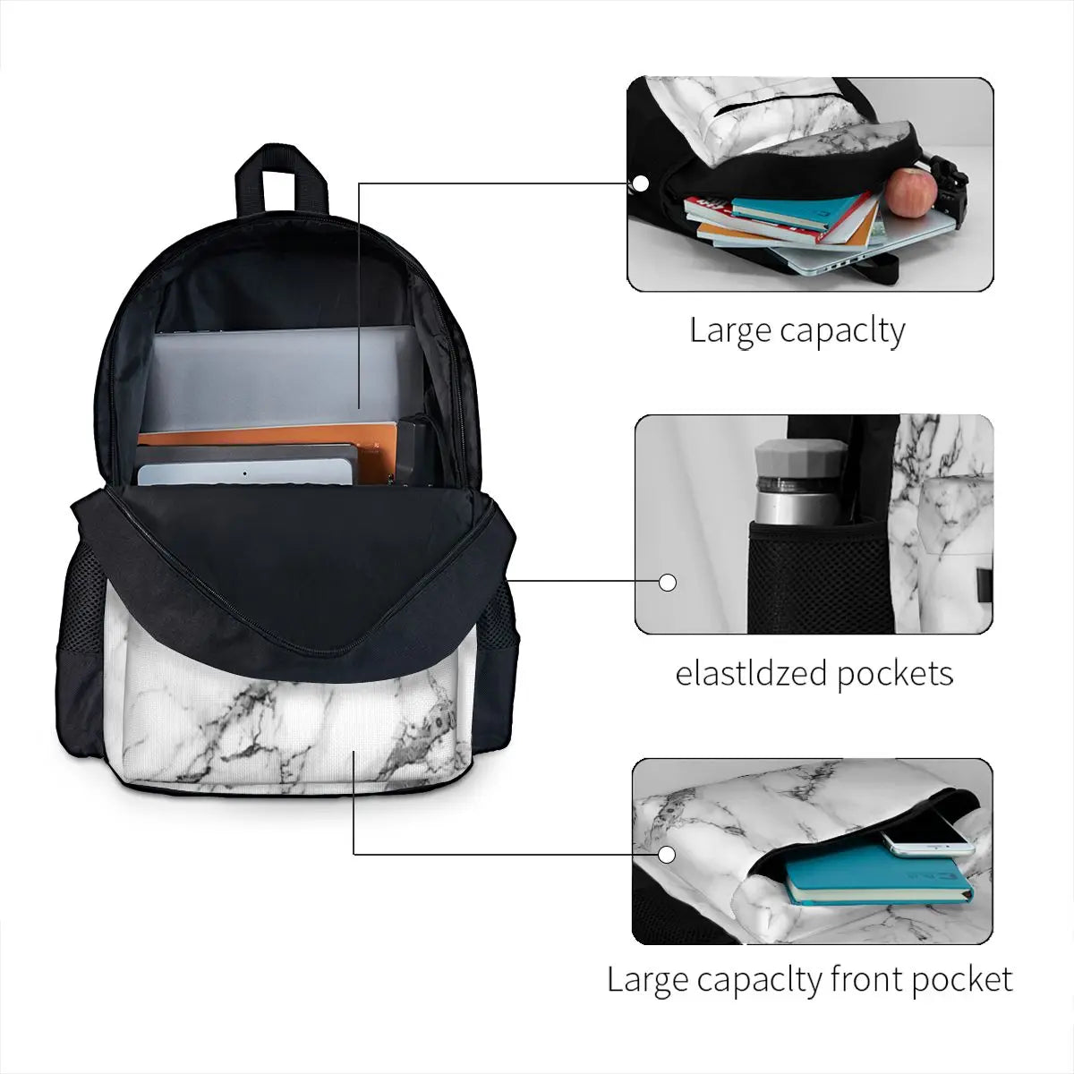 Marble Backpacks Men's Backpacks Bags For Women Retro Women Backpack