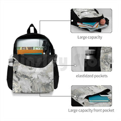 Marble Gray Silver Outdoor Hiking Backpack Riding Climbing Sports Bag