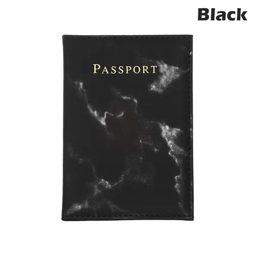 Marble Pattern Passport Cover PU Leather Unisex Women Travel Passport Holder