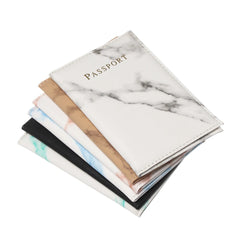 Marble Pattern Passport Cover PU Leather Unisex Women Travel Passport Holder