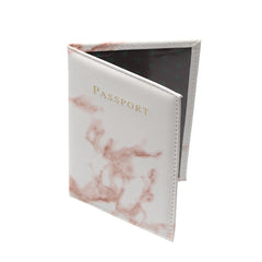 Marble Pattern Passport Cover PU Leather Unisex Women Travel Passport Holder