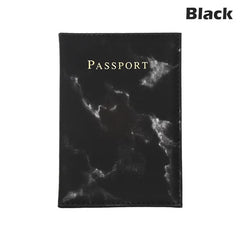 Marble Pattern Passport Cover PU Leather Unisex Women Travel Passport Holder