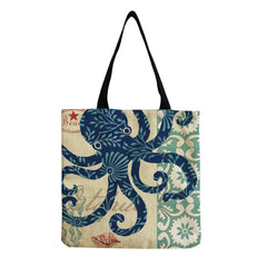 Sea Turtle Horse Octopus Print Women Travel Handbag Casual Shoulder Bag