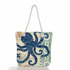 Octopus Shoulder Bag Linen Women Handbag Thick Rope Tote Beach Bag