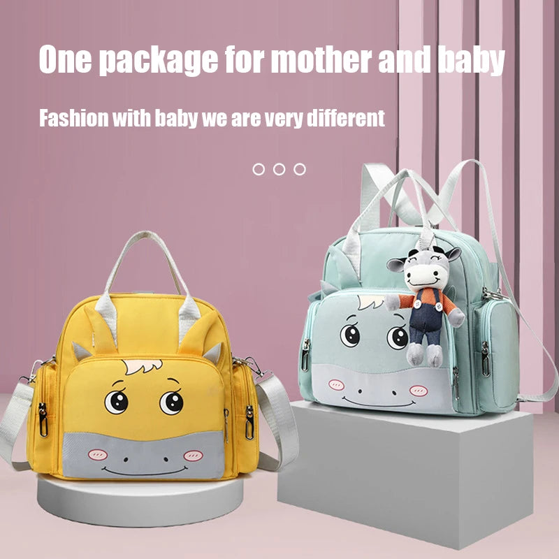 Cartoon Pattern Maternity Backpack Baby Nappy Bag Waterproof