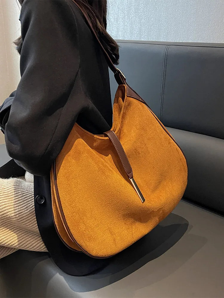 Matte Leather Shoulder Bag Winter Women Handbag Large Capacity Crossbody Bags