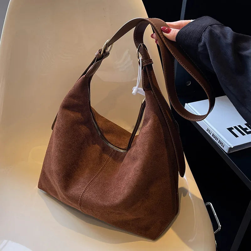 Matte Leather Shoulder Bag Large Capacity Crossbody Travel Handbag