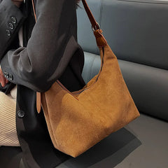 Matte Leather Shoulder Bag Large Capacity Crossbody Travel Handbag