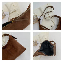 Matte Leather Shoulder Bag Large Capacity Crossbody Travel Handbag
