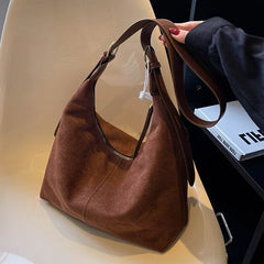 Matte Leather Shoulder Bag Large Capacity Crossbody Travel Handbag