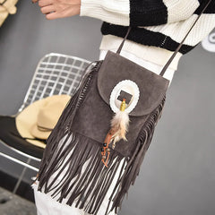 Tassel Crossbody Bag Women Shoulder Bag Feather Messenger Bag