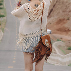 Tassel Crossbody Bag Women Shoulder Bag Feather Messenger Bag