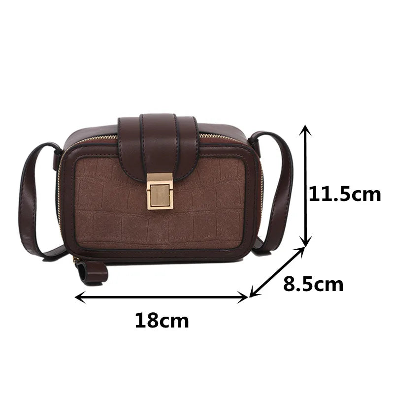 Matte Stone Pattern Crossbody Bag for Women - Small Box Flap Messenger Bag