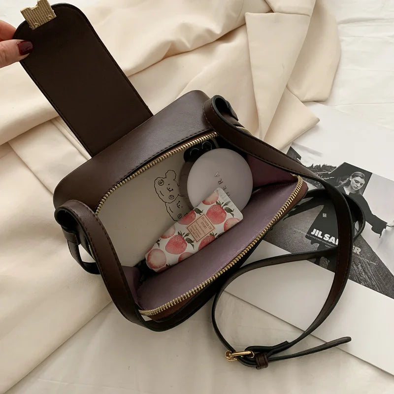 Matte Stone Pattern Crossbody Bag for Women - Small Box Flap Messenger Bag