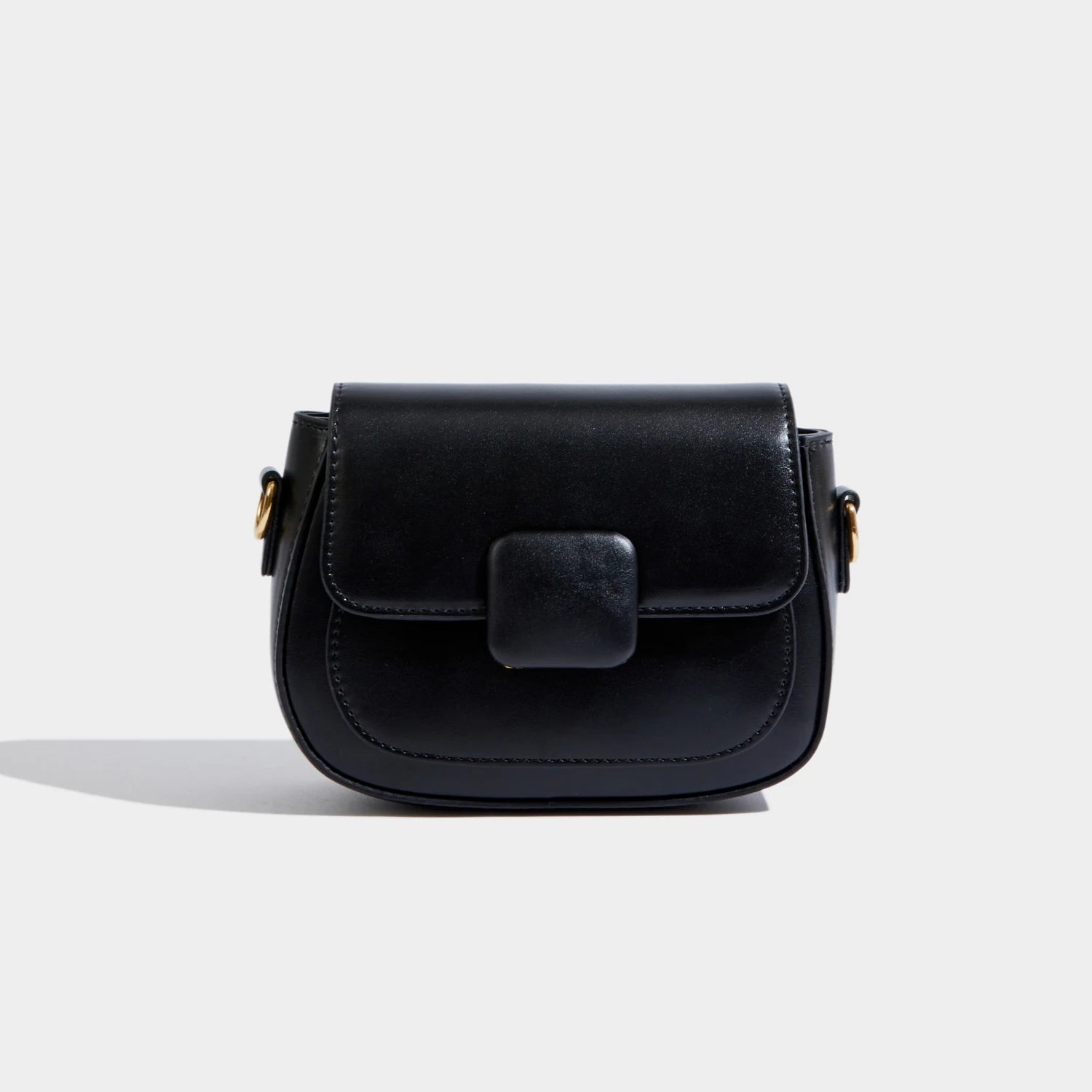 Maxdutti Solid Leather Messenger Bag Women Blogger Retro Saddle Bag