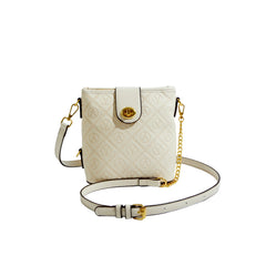 Maxdutti Casual Bucket Bag French Style Vintage Texture Solid Single Shoulder Ba