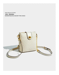Maxdutti Casual Bucket Bag French Style Vintage Texture Solid Single Shoulder Ba