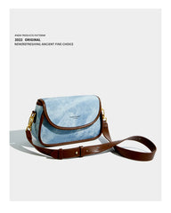 Maxdutti Casual Square Bag Women England Style Pu Leather Saddle Bag