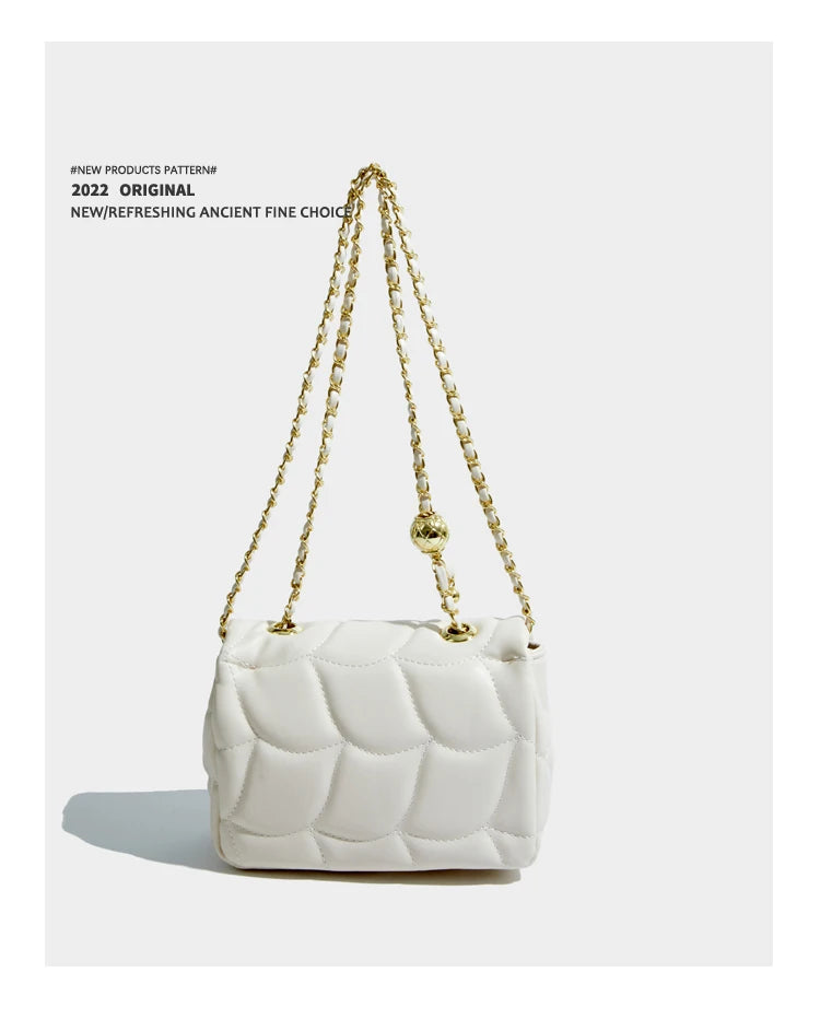 Maxdutti Rhomboid Bag French Style Retro Leather Casual Bag