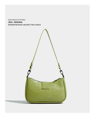 Maxdutti Crocodile Pattern Leather Casual Bag Women French Style