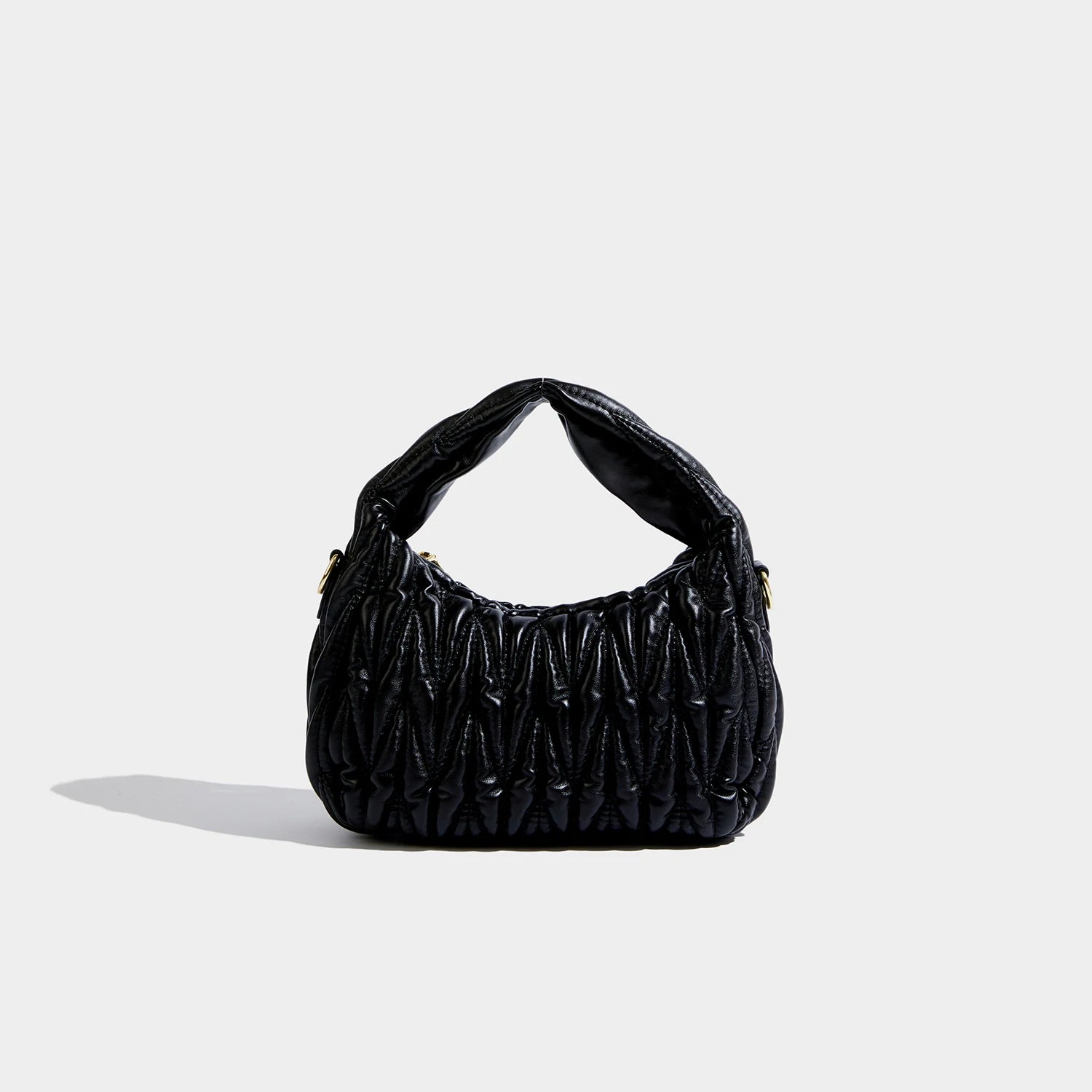 Maxdutti Pleated Texture Handbag Solid Casual Messenger Bag