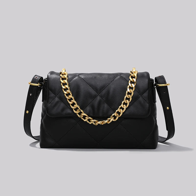 Maxdutti French Retro Shoulder Bag Chain Leather Single